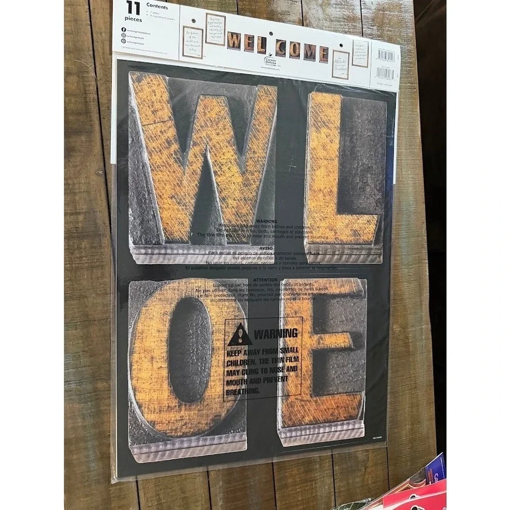 Schoolgirl Style Industrial Chic Welcome Bulletin Board Set 11pc CD-110401 NEW